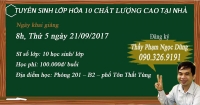 Lịch học hóa thầy Phạm Ngọc Dũng tuần từ 07/05/2018 đến 13/05/2018