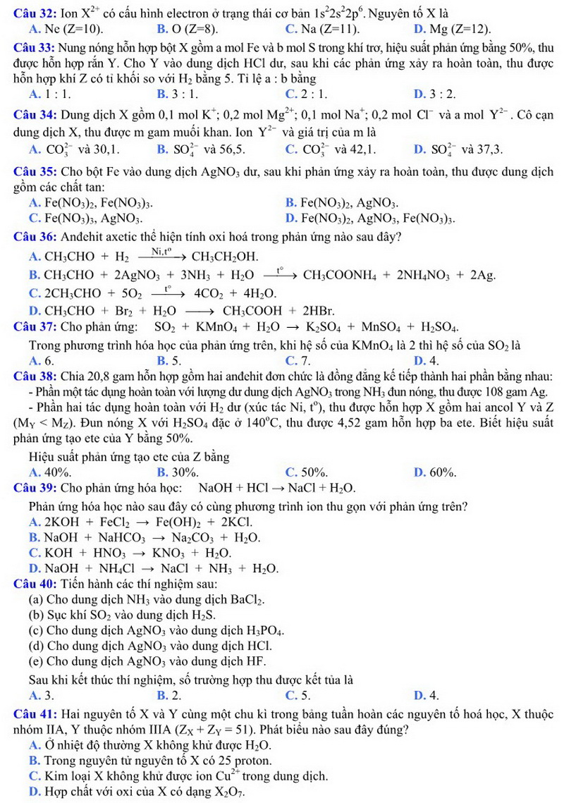 Đề và Đáp án thi Đại học năm 2014 môn Hóa học