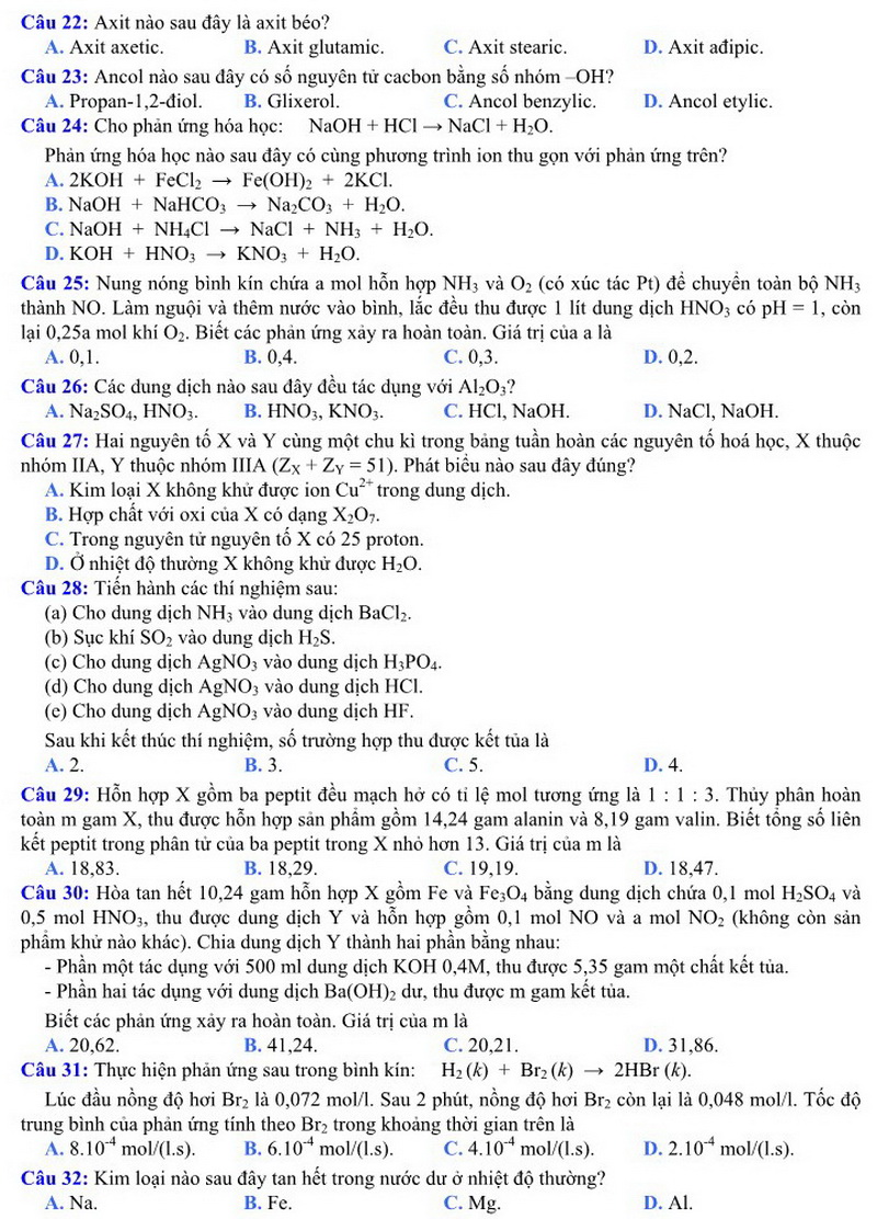 de-hoab-739-dh2014-03 Đề và Đáp án thi Đại học năm 2014 môn Hóa học